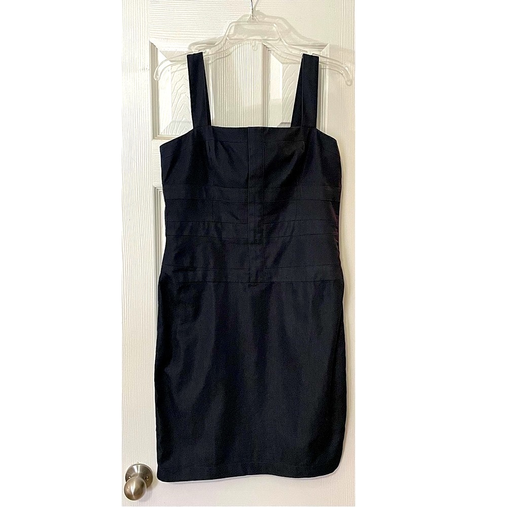 Maggy London Square Neck Sleeveless Denim Sheath Dress (Blue, 12)